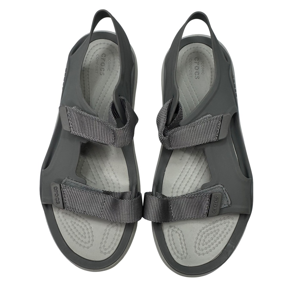 Crocs Swiftwater Expedition Sandal Womens 8 Gray Adjustable Strap Sporty Hiking